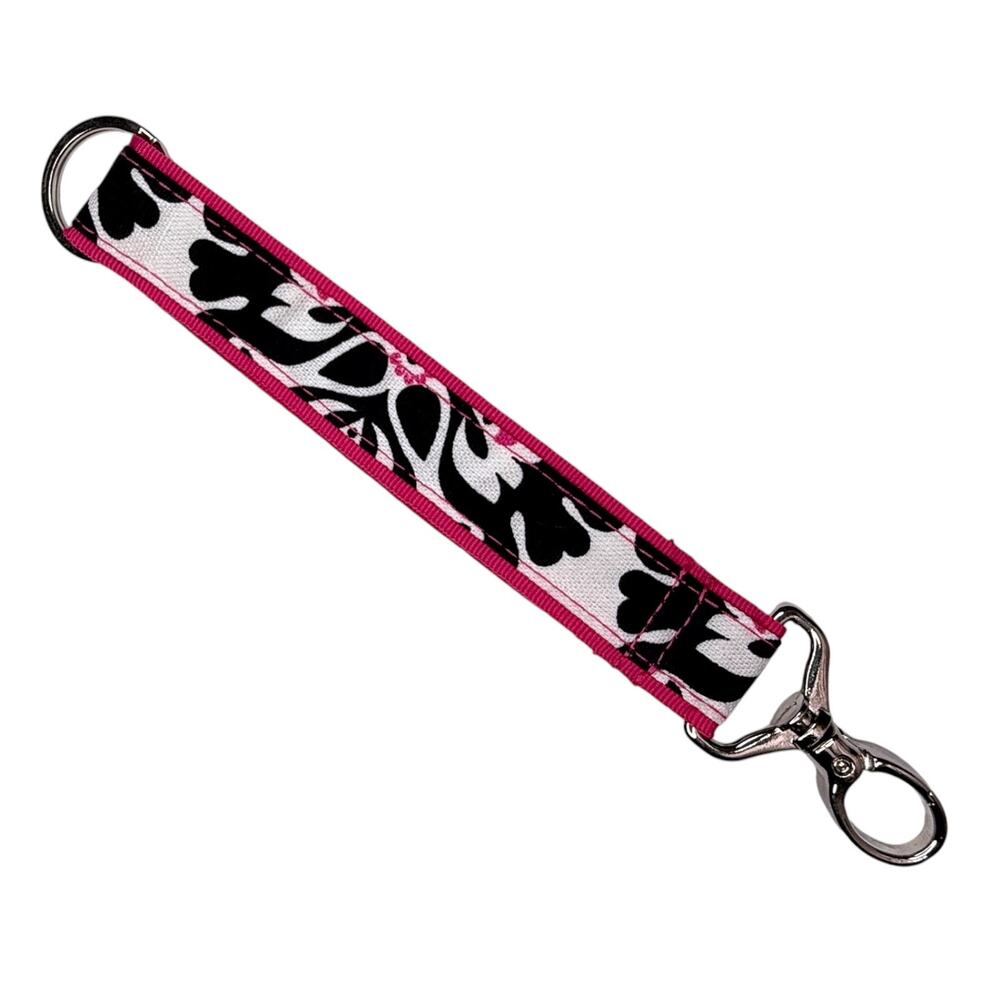 Thirty-One Key Fob Hang It Up Key Fob Pink Pop Medallion 8" Key Ring Purse Hook